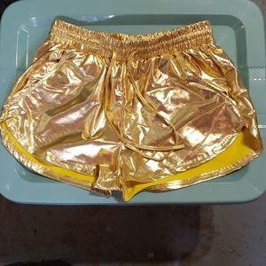 Metallic Gold Shorts with Sunglasses